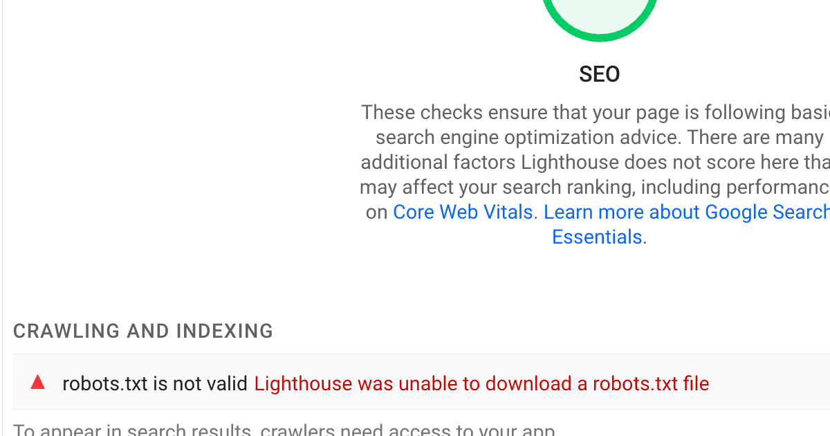 Fix Lighthouse's "unable to download robots.txt" error in Next.js by adjusting Content Security Policy headers for perfect SEO scores.